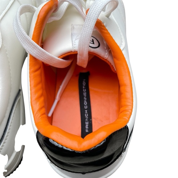 French Connection White and Orange Women’s Sneakers Size US 9.5 EUR 40.5 - Picture 8 of 9